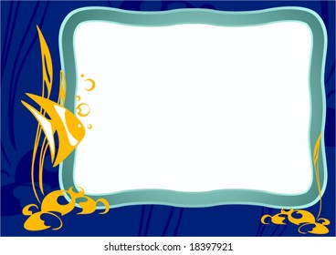Figured framework for a photo on background of water