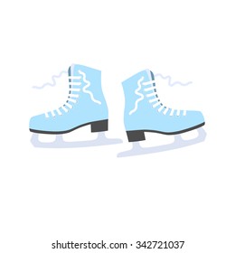 Figured ice skating in the flat style.
