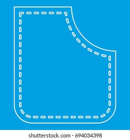 Figured pocket icon blue outline style isolated vector illustration. Thin line sign