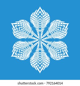 Figured snowflake icon. Simple illustration of figured snowflake vector icon for web