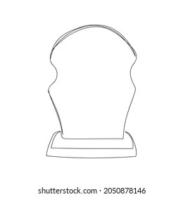 Figured tombstone one line art. Continuous line drawing of grave, cemetery, death, memorial day, halloween.