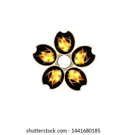 Figured torch, with fire, on white background vector illustration