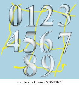 Figures 0-9 are drawn like water.
