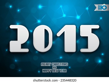 Figures 2015 on the background of blue polygons