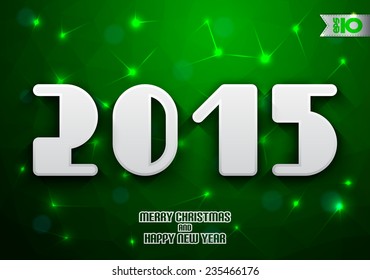 Figures 2015 on the background of green polygons