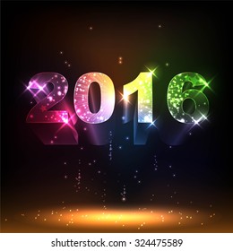 Figures 3d 2016. Brightly Colorful Vector Fireworks and Salute