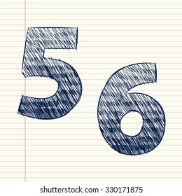 figures 5 and 6, a sketch in a notebook