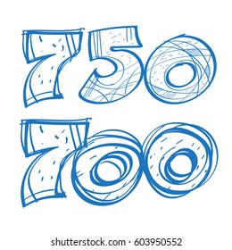 Figures 700 and 750 are a sketch. The elements for infographics with a hand-drawing style.