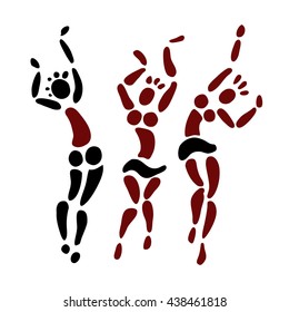 Figures of african dancers. Vector Illustration.