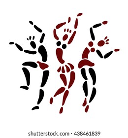 Figures of african dancers. Vector Illustration.