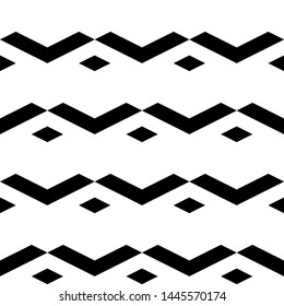 Figures background. Seamless pattern. Simple shapes wallpaper. Geometrical backdrop. Digital paper, web designing, textile print. Rhombuses, chevrons ornament. Vector.