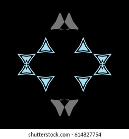 figures in a a black background