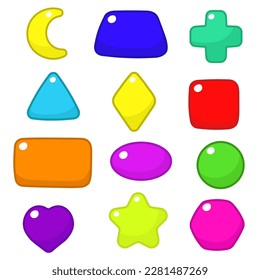  figures for children. Learning geometric shapes for kids. logical tasks of geometric shapes. Vector illustration.