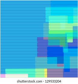 figures of different color on a blue background