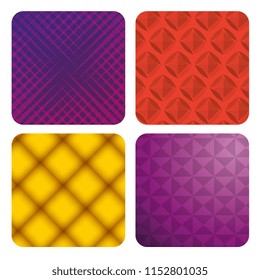 figures geometrics and colors set backgrounds