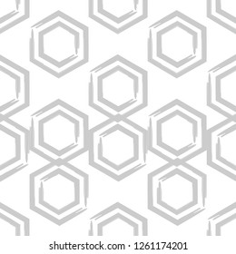 Figures from hexagons drawn with a pen. Trendy seamless pattern designs. Vector geometric background. Hand hatching. Can be used for wallpaper, textile, invitation card, wrapping, web page background.