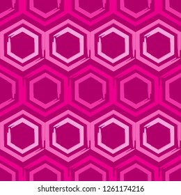 Figures from hexagons drawn with a pen. Trendy seamless pattern designs. Vector geometric background. Hand hatching. Can be used for wallpaper, textile, invitation card, wrapping, web page background.