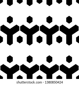 Figures, hexagons pattern. Geometrical wallpaper. Geometric background. Simple shapes backdrop. Polygons motif. Digital paper, abstract. Seamless ornament. Vector