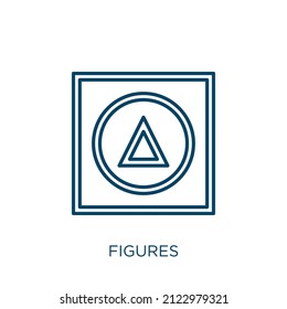 figures icon. Thin linear figures outline icon isolated on white background. Line vector figures sign, symbol for web and mobile