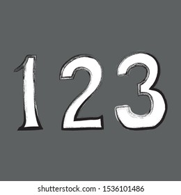 Figures icon. Vector illustration of numbers 1, 2, 3. Hand drawn numbers one, two, three.