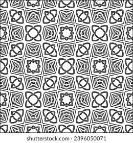  Figures from lines.Abstract background. Black  pattern for web page, textures, card, poster, fabric, textile. Repeat pattern. 