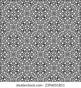  Figures from lines.Abstract background. Black  pattern for web page, textures, card, poster, fabric, textile. Repeat pattern. 