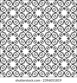 
 Figures from lines.Abstract background. Black  pattern for web page, textures, card, poster, fabric, textile. Repeat pattern. 