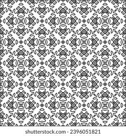  Figures from lines.Abstract background. Black  pattern for web page, textures, card, poster, fabric, textile. Repeat pattern. 