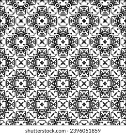 
 Figures from lines.Abstract background. Black  pattern for web page, textures, card, poster, fabric, textile. Repeat pattern. 