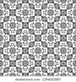  Figures from lines.Abstract background. Black  pattern for web page, textures, card, poster, fabric, textile. Repeat pattern. 