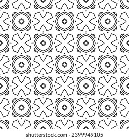 Figures from lines.Black pattern on white wallpaper for web page, textures, card, poster, fabric, textile. Abstract background.Repeating background image.White texture. Lines form shapes.