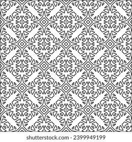 Figures from lines.Black pattern on white wallpaper for web page, textures, card, poster, fabric, textile. Abstract background.Repeating background image.White texture. Lines form shapes.