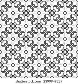 Figures from lines.Black pattern on white wallpaper for web page, textures, card, poster, fabric, textile. Abstract background.Repeating background image.White texture. Lines form shapes.