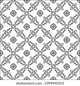 Figures from lines.Black pattern on white wallpaper for web page, textures, card, poster, fabric, textile. Abstract background.Repeating background image.White texture. Lines form shapes.