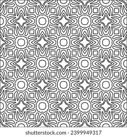 Figures from lines.Black pattern on white wallpaper for web page, textures, card, poster, fabric, textile. Abstract background.Repeating background image.White texture. Lines form shapes.