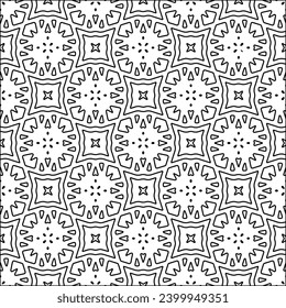 Figures from lines.Black pattern on white wallpaper for web page, textures, card, poster, fabric, textile. Abstract background.Repeating background image.White texture. Lines form shapes.