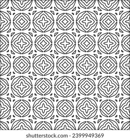 Figures from lines.Black pattern on white wallpaper for web page, textures, card, poster, fabric, textile. Abstract background.Repeating background image.White texture. Lines form shapes.