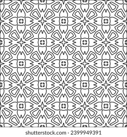 Figures from lines.Black pattern on white wallpaper for web page, textures, card, poster, fabric, textile. Abstract background.Repeating background image.White texture. Lines form shapes.
