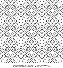 Figures from lines.Black pattern on white wallpaper for web page, textures, card, poster, fabric, textile. Abstract background.Repeating background image.White texture. Lines form shapes.