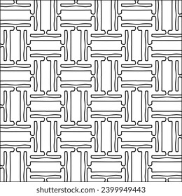 Figures from lines.Black pattern on white wallpaper for web page, textures, card, poster, fabric, textile. Abstract background.Repeating background image.White texture. Lines form shapes.