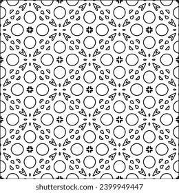 Figures from lines.Black pattern on white wallpaper for web page, textures, card, poster, fabric, textile. Abstract background.Repeating background image.White texture. Lines form shapes.