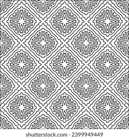 Figures from lines.Black pattern on white wallpaper for web page, textures, card, poster, fabric, textile. Abstract background.Repeating background image.White texture. Lines form shapes.