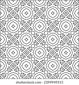 Figures from lines.Black pattern on white wallpaper for web page, textures, card, poster, fabric, textile. Abstract background.Repeating background image.White texture. Lines form shapes.
