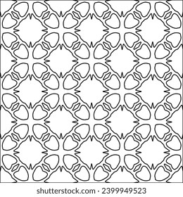 Figures from lines.Black pattern on white wallpaper for web page, textures, card, poster, fabric, textile. Abstract background.Repeating background image.White texture. Lines form shapes.

