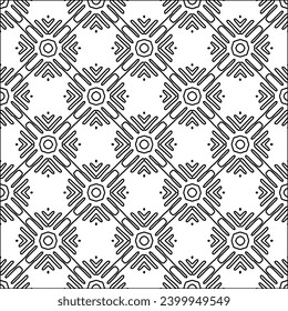 Figures from lines.Black pattern on white wallpaper for web page, textures, card, poster, fabric, textile. Abstract background.Repeating background image.White texture. Lines form shapes.