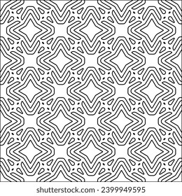 Figures from lines.Black pattern on white wallpaper for web page, textures, card, poster, fabric, textile. Abstract background.Repeating background image.White texture. Lines form shapes.

