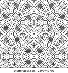 Figures from lines.Black pattern on white wallpaper for web page, textures, card, poster, fabric, textile. Abstract background.Repeating background image.White texture. Lines form shapes.