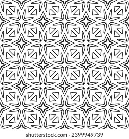 Figures from lines.Black pattern on white wallpaper for web page, textures, card, poster, fabric, textile. Abstract background.Repeating background image.White texture. Lines form shapes.