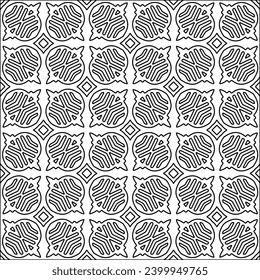 Figures from lines.Black pattern on white wallpaper for web page, textures, card, poster, fabric, textile. Abstract background.Repeating background image.White texture. Lines form shapes.