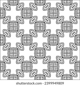 Figures from lines.Black pattern on white wallpaper for web page, textures, card, poster, fabric, textile. Abstract background.Repeating background image.White texture. Lines form shapes.